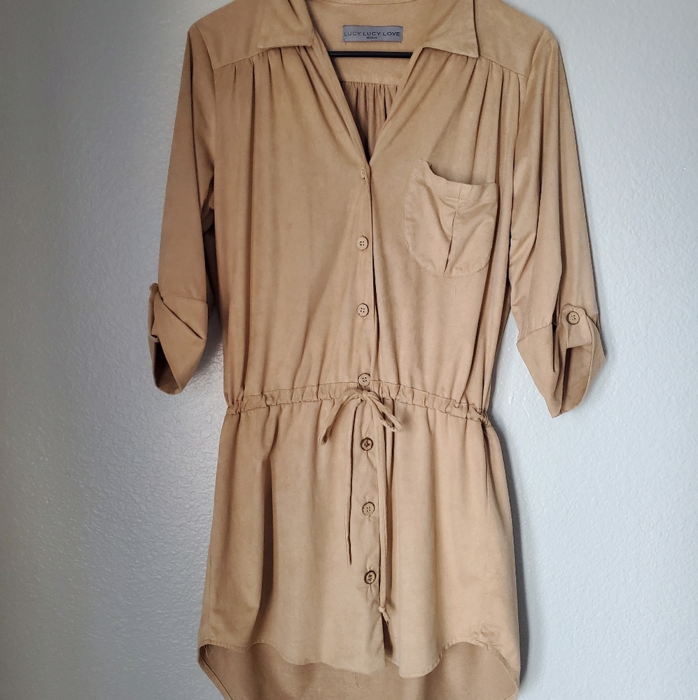 Suede button up dress